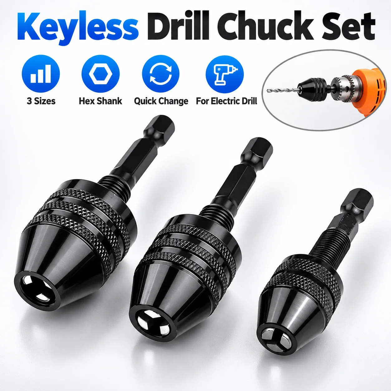 Chuck Bor Mini Tanpa Kunci 0,3 - Power Xchange Tools ulasan dan harga